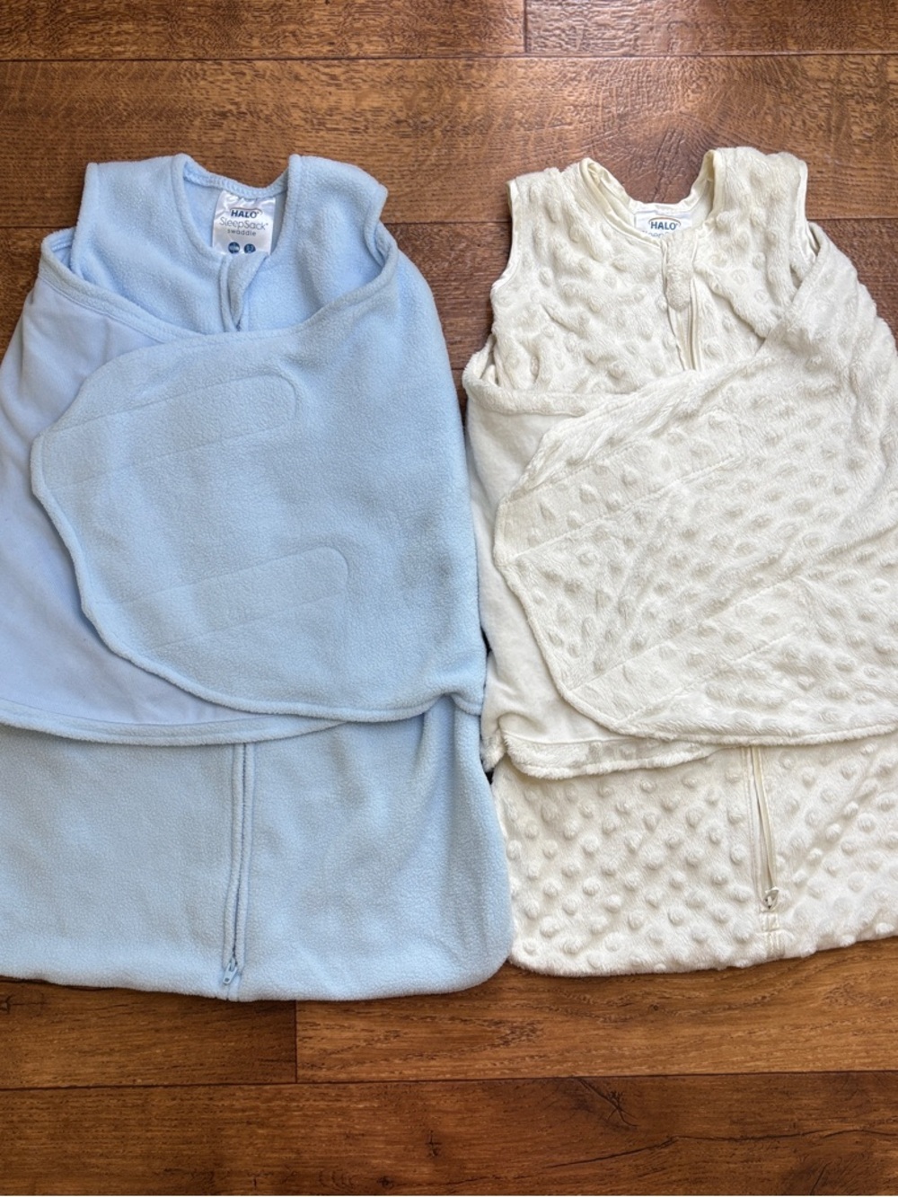 Halo 2-Pack Wearable Sleep Sacks in Light Blue and Cream